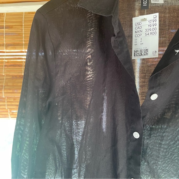 H&M Black Button-Up - Picture 4 of 6